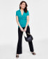 Фото #4 товара Women's Collared Twist-Front Top, Created for Macy's