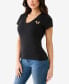 Фото #3 товара Women's Short Sleeve Horseshoe V-Neck T-shirt