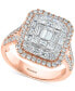 ფოტო #1 პროდუქტის EFFY® Diamond Cluster Statement Ring (2 ct. t.w.) in 14k Rose Gold