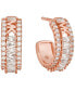 ფოტო #2 პროდუქტის Tapered Baguette and Pave Huggie Earrings