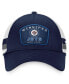 Фото #3 товара Men's Navy/White Winnipeg Jets Fundamental Striped Trucker Adjustable Hat