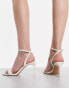 Stradivarius sling back heeled sandals in ecru