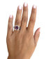 ფოტო #4 პროდუქტის Multi-Gemstone (3 ct. t.w.) & Diamond (3/4 ct. t.w.) Halo Statement Ring in 14k Gold