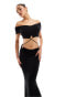 Фото #3 товара ASOS DESIGN bardot cut out maxi dress with strap detail in black