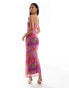 Фото #4 товара ASOS DESIGN bandeau mesh maxi dress in pink floral