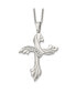 ფოტო #1 პროდუქტის Polished with CZ Swirl Cross Pendant on a Cable Chain Necklace