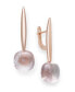 ფოტო #1 პროდუქტის Rose Quartz Drop Earrings in Rose Gold over Silver