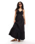 Фото #1 товара Y.A.S cotton poplin cross back cami maxi dress in black