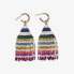 INK + ALLOY Women's James Mini Gold Hoop Horizontal Stripes Beaded Fringe Earrings Muted