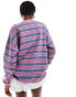 Фото #4 товара Daisy Street oversized sweatshirt in stripe with baseball graphic