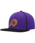 ფოტო #4 პროდუქტის Men's Purple, Black Phoenix Suns Heritage Leather Patch Snapback Hat