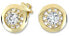 Фото #1 товара Gold round earrings with clear crystals 236 001 01044