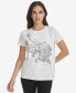 ფოტო #1 პროდუქტის Women's Foil-Graphic Crewneck T-Shirt