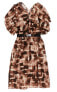 Фото #2 товара Marni 197926 Womens Sleeveless Belted Cotton Sheath Dress Multi-Color Size 38