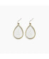 Dainty Stained Glass Tear Drop Earrings Antique Gold