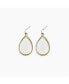 ფოტო #1 პროდუქტის Dainty Stained Glass Tear Drop Earrings Antique Gold