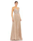 ფოტო #1 პროდუქტის Women's Ieena Shimmer Pleated V-Neck Open Back Gown