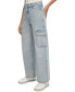 Фото #3 товара Women's High Rise Wide-Leg Cotton Cargo Jeans