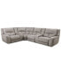 Фото #1 товара CLOSEOUT! Terrine 6-Pc. Fabric Sectional with 2 Power Motion Recliners and 2 USB Consoles, Created for Macy's