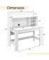 Home Office Computer Desk Study Table Writing Workstation Hutch Cable Hole White