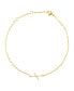 ფოტო #1 პროდუქტის Gold Cubic Zirconia Pave Sideways Initial Anklet