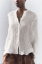 Фото #6 товара Блуза из 100% льна с рельефным узором — zw collection ZARA