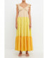 Women's Sweet Heart Color Block Maxi Dress