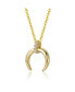 Фото #2 товара Kids 14k Yellow Gold Plated with Cubic Zirconia Crescent Horn Pendant Necklace