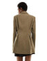 Фото #12 товара ASOS DESIGN pleated nipped waist blazer in khaki