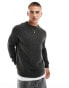 New Look fisherman crew neck jumper in dark grey