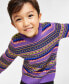 Фото #3 товара Holiday Lane Little Boys Bright Stripe Fair Isle Sweater, Created for Macy's