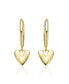Kids 14k Yellow Gold Plated Heart Dangling Earrings