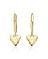 ფოტო #2 პროდუქტის Kids 14k Yellow Gold Plated Heart Dangling Earrings