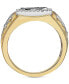 ფოტო #3 პროდუქტის EFFY® Men's Diamond Cluster Ring (1 ct. t.w.) in 14k Gold & White Gold