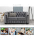 Фото #7 товара 64" Velvet Upholstered Loveseat Sofa, Modern Loveseat Sofa With Thick Removable Seat Cushion