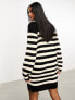 Фото #3 товара Threadbare Evie midi jumper dress in black and white stripe