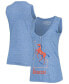 Фото #1 товара Women's Heathered Royal Boise State Broncos Relaxed Henley Tri-Blend V-Neck Tank Top