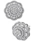 ფოტო #4 პროდუქტის Diamond Cluster Scalloped Stud Earrings (1 ct. t.w.) in 10k White Gold