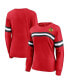 ფოტო #2 პროდუქტის Women's Red Chicago Blackhawks Block Party Primary Logo Fashion Long Sleeve T-shirt