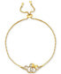 ფოტო #1 პროდუქტის Cubic Zirconia Mickey & Minnie Mouse Interlocking Bolo Bracelet in 18k Gold-Plated Sterling Silver