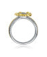 ფოტო #3 პროდუქტის RA White Gold Plated and 14K Gold Plated Cubic Zirconia Nature Inspired Ring