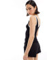 Фото #4 товара ASOS DESIGN knitted v neck vest in black with contrast white trim