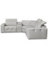 Фото #10 товара CLOSEOUT! Haigan 5-Pc. Leather "L" Shape Sectional Sofa with 3 Power Recliners, Created for Macy's