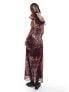 Фото #5 товара Reclaimed Vintage lace trim midi dress in animal print