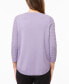 ფოტო #2 პროდუქტის Women's Wave-Knit Scoop Neck 3/4-Sleeve Sweater