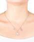 Clear Quartz Pear Shape Bead 16mm Faith Charm Necklace in Fine Silver Plated Brass