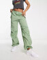 JXX wide leg parachute pants in khaki