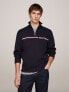 Фото #1 товара Monotype Logo Stripe Quarter-Zip Sweater