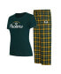Women's Green, Gold Green Bay Packers Arctic T-shirt Flannel Pants Sleep Set