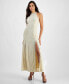 ფოტო #1 პროდუქტის Women's Sunset Geo-Lace Halter Maxi Dress